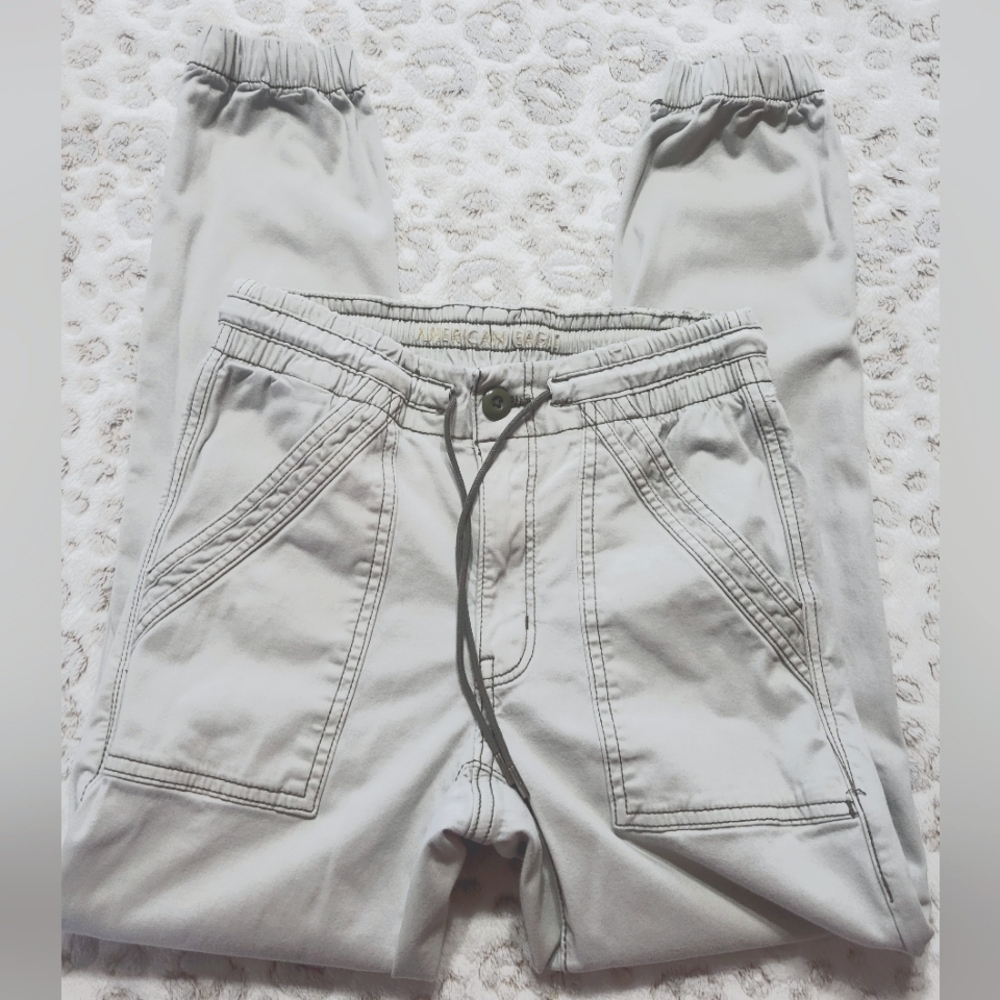 American Eagle Womens Pants Beige Size 2S Jogger Utility Stretch